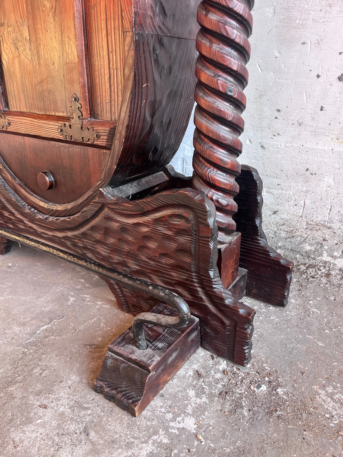 Rustic Brutalist Bar Cabinet
