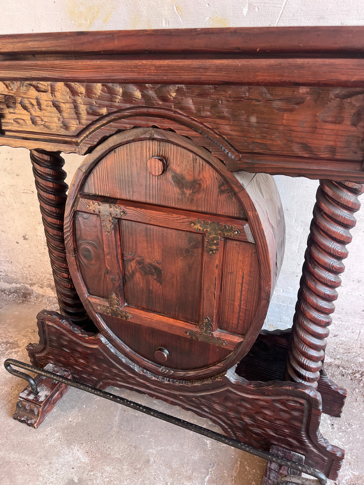 Rustic Brutalist Bar Cabinet