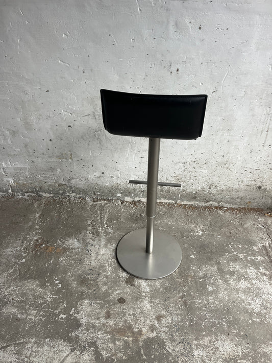 La Palma Adjustable Bar Stool – Black Leather