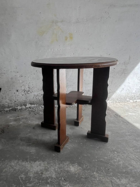 Brutalistische ronde bijzettafel – Ca. 1970