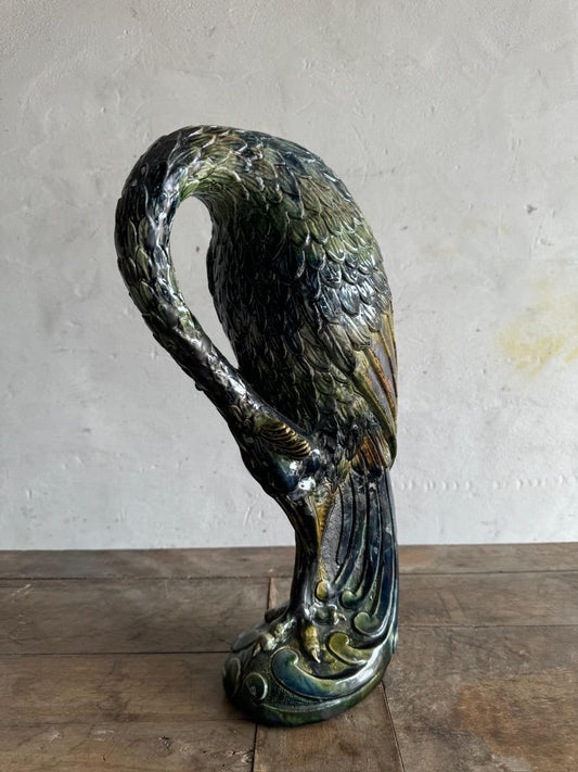 Keramische art nouveau vogel