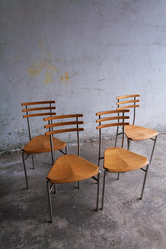 Zumsteg stoelenset in hout en metaal