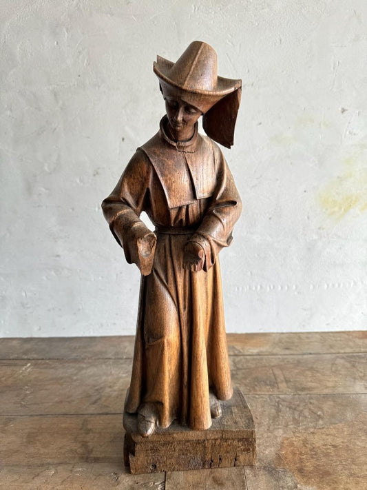 Polychroom handgesneden houten beeld