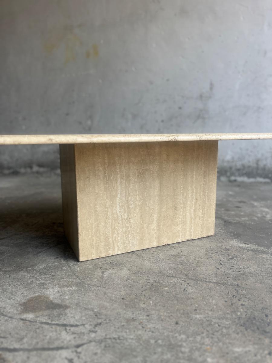 Vintage Italiaanse travertin salontafel – jaren 80