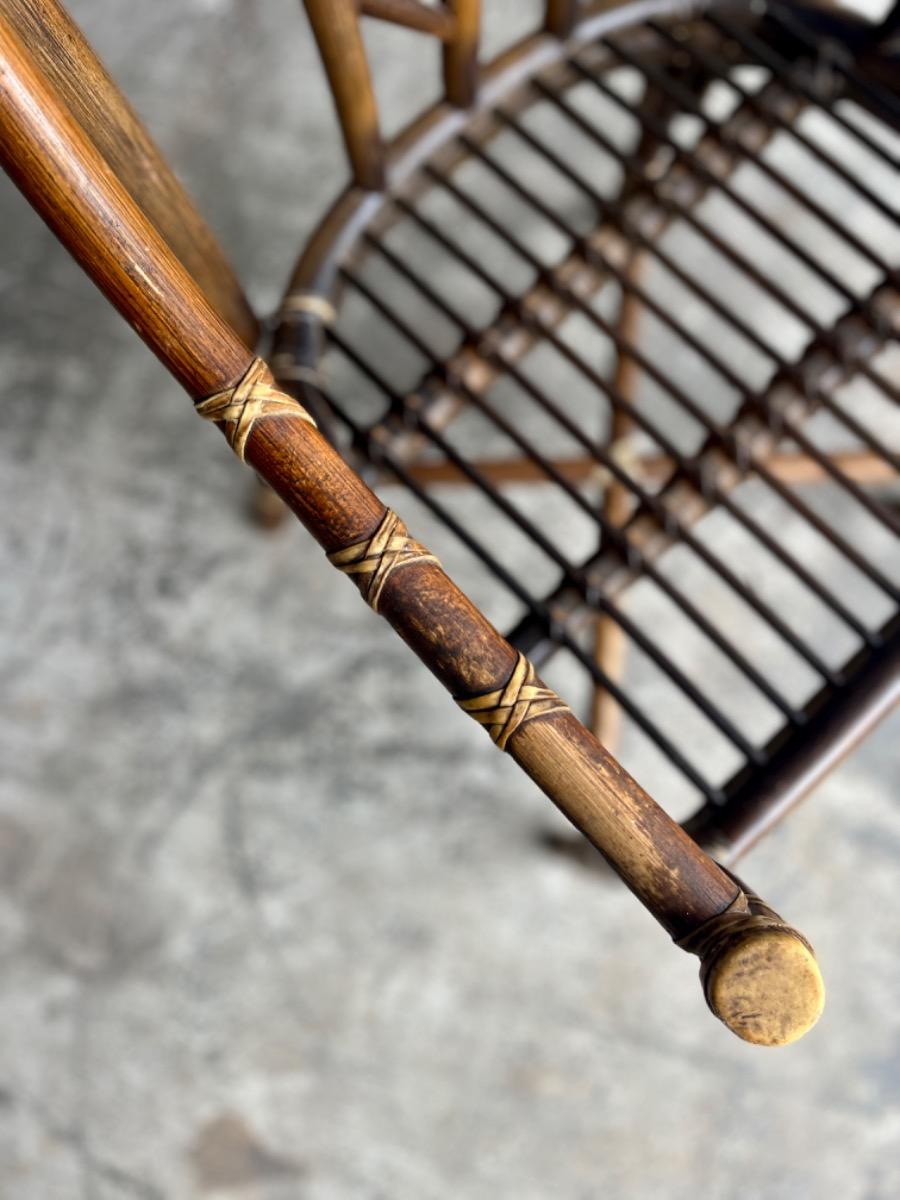 Set van 6 vintage rotan armstoelen van McGuire (1970s)