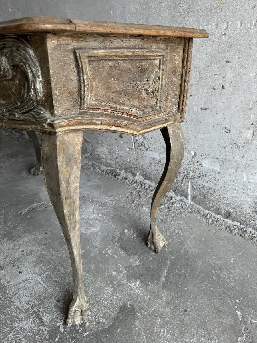 Neo classical antique  sculpted console table 