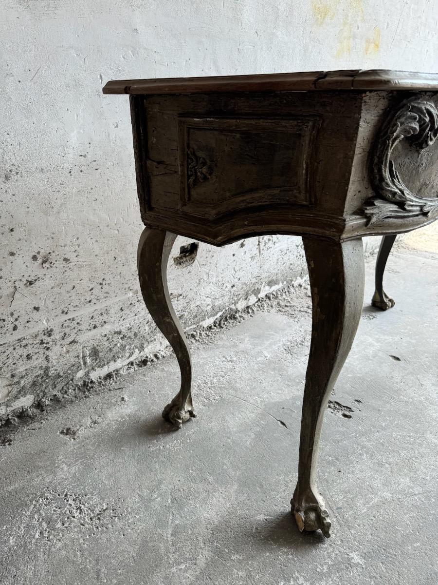 Neo classical antique  sculpted console table 