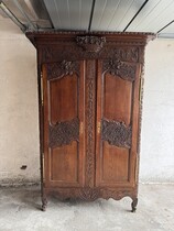 Antique Carved Wood Wardrobe