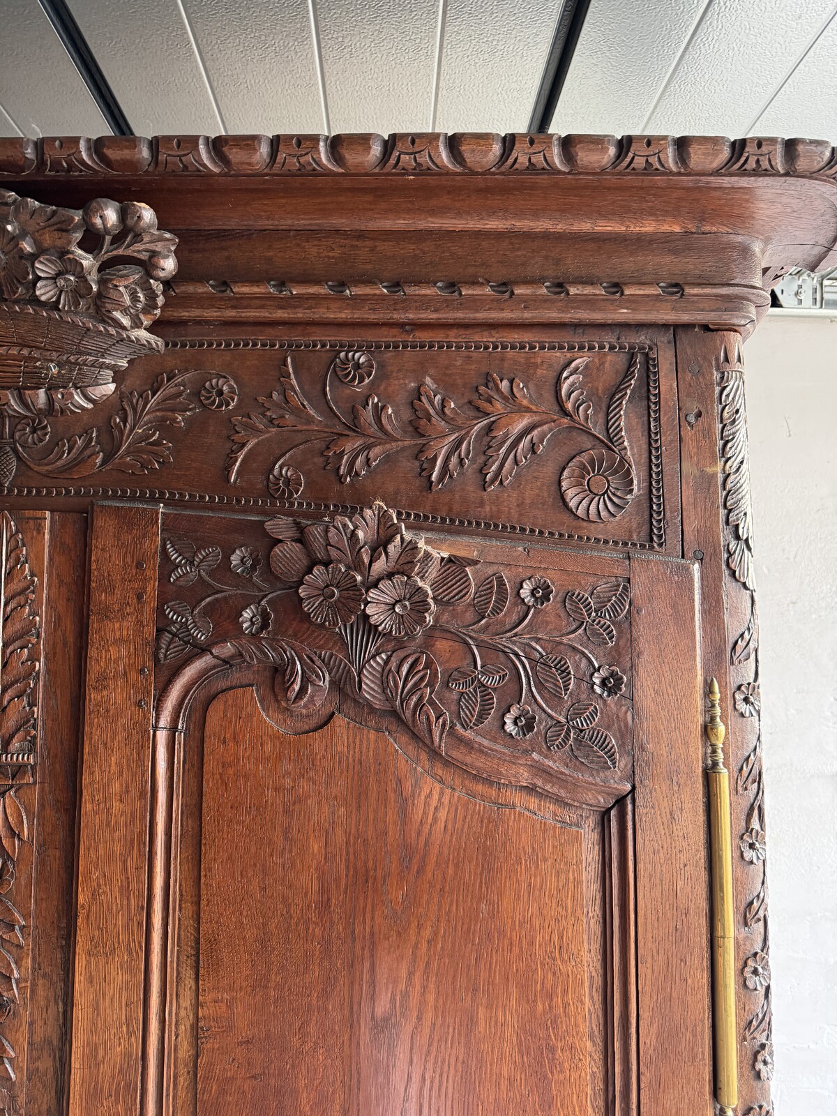 Antique Carved Wood Wardrobe