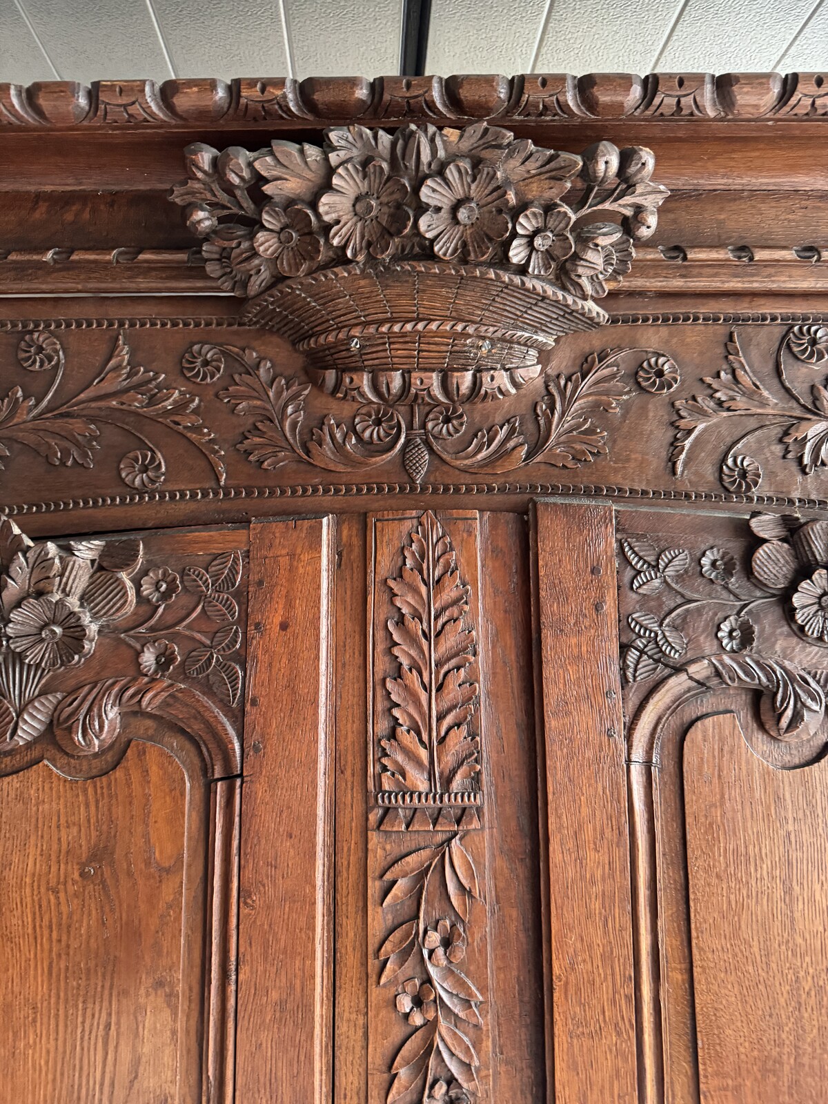 Antique Carved Wood Wardrobe