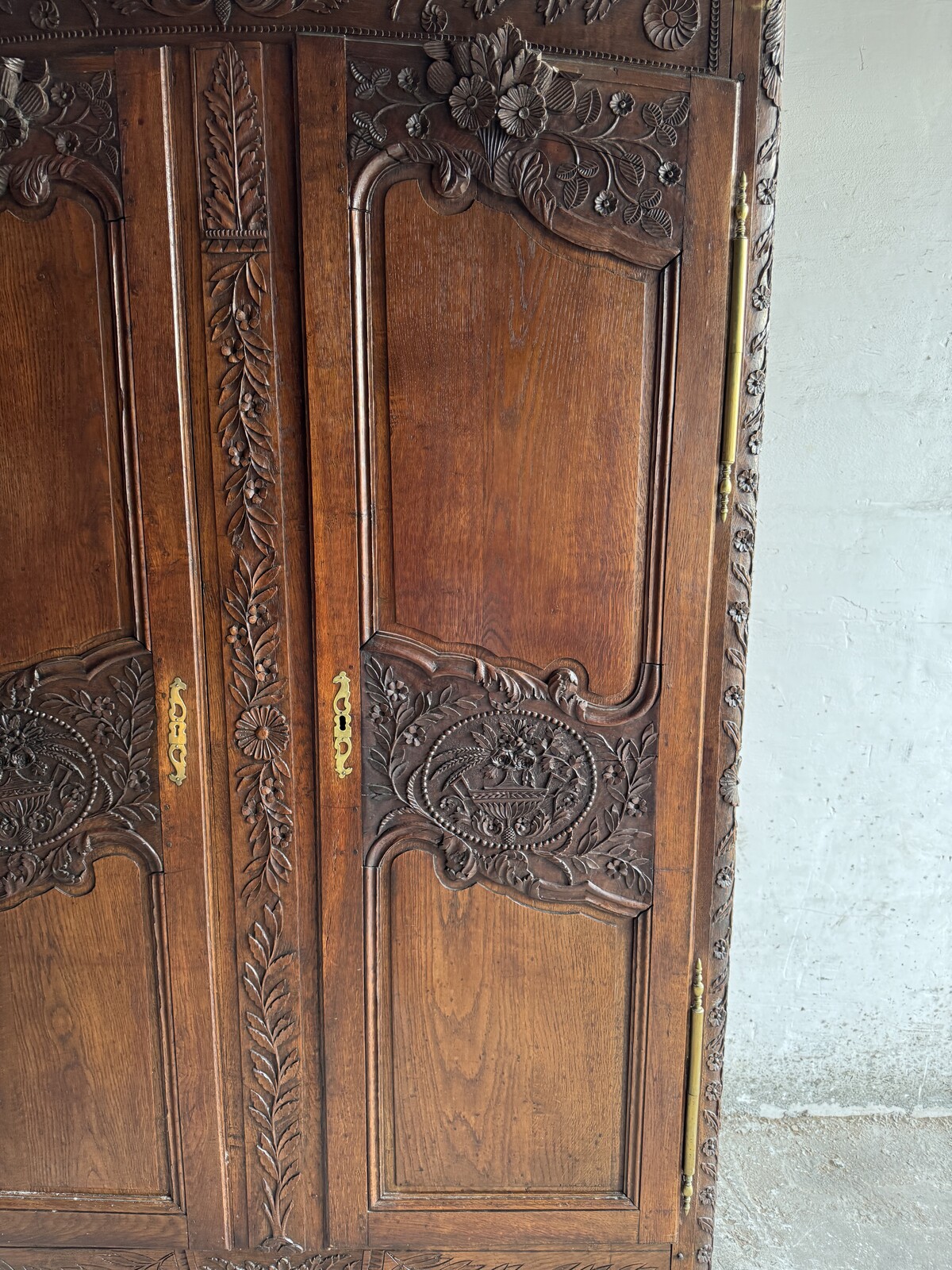 Antique Carved Wood Wardrobe