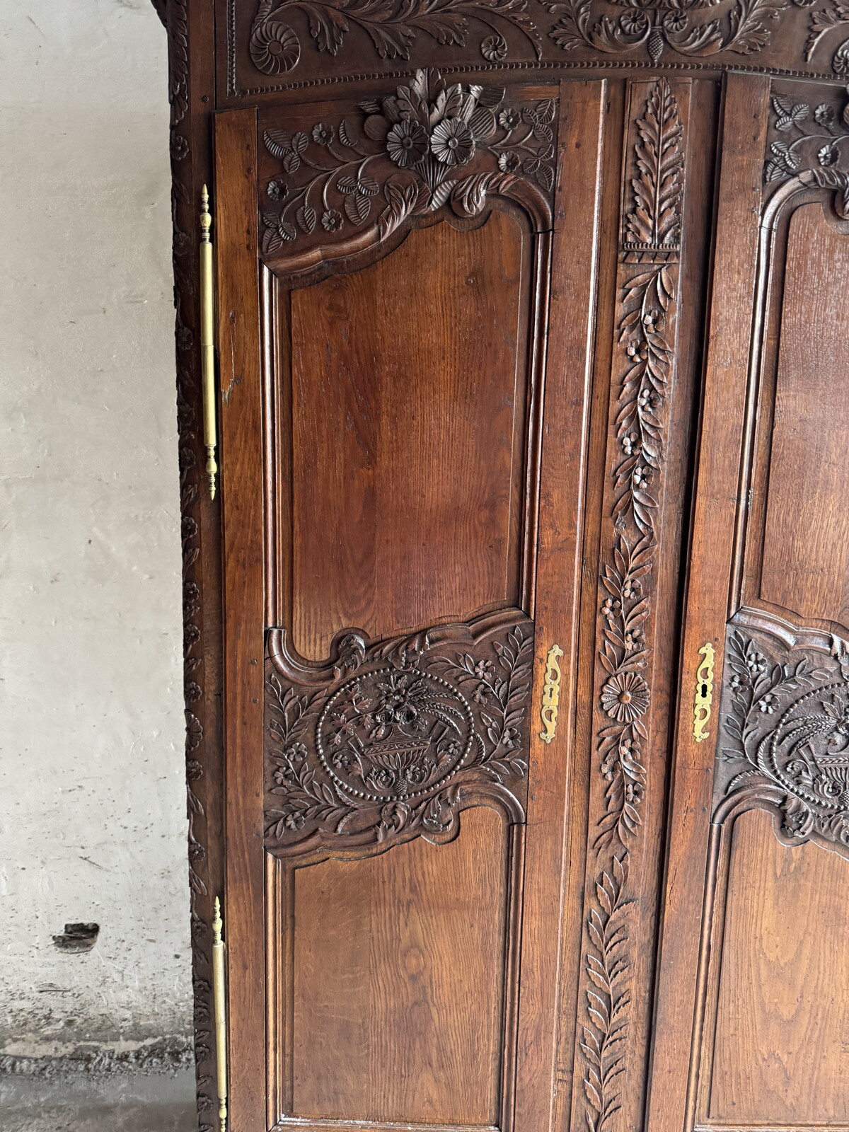 Antique Carved Wood Wardrobe