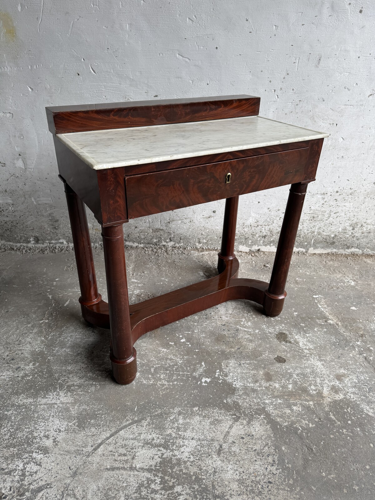 Antique Console Table with Marble Top