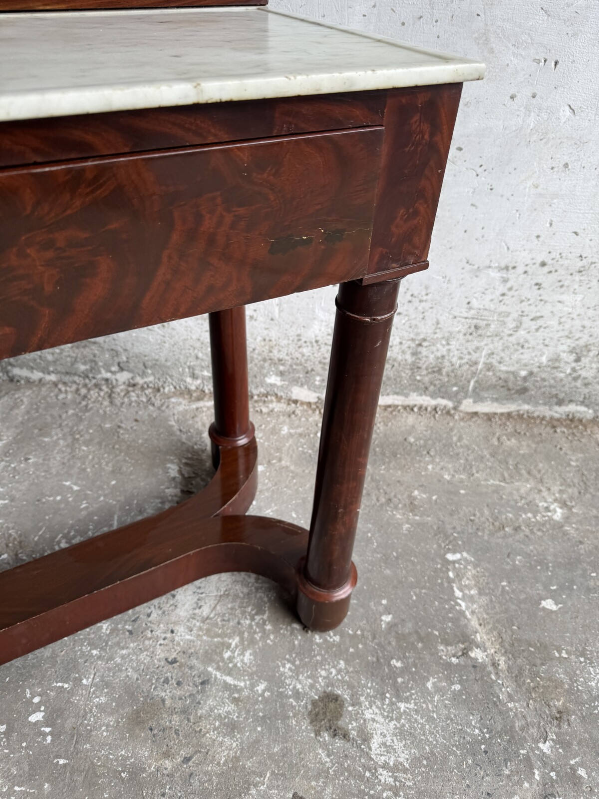 Antique Console Table with Marble Top