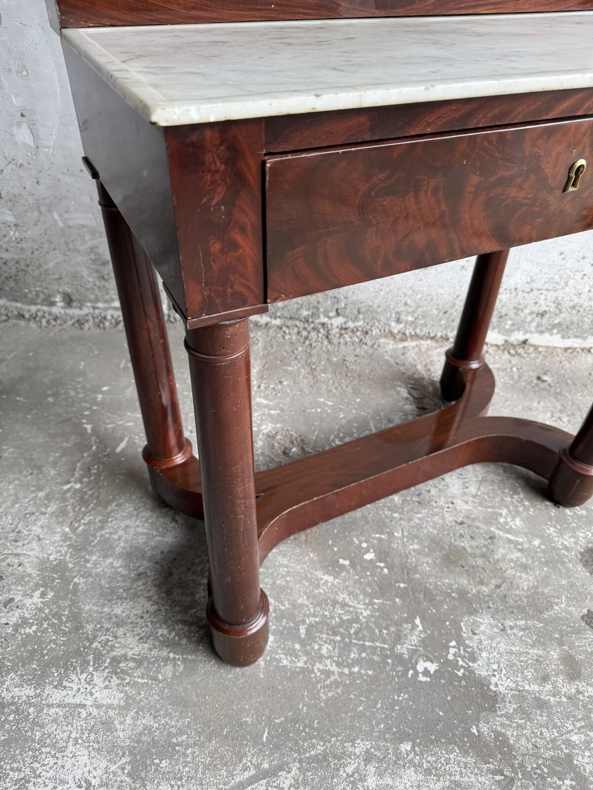 Antique Console Table with Marble Top