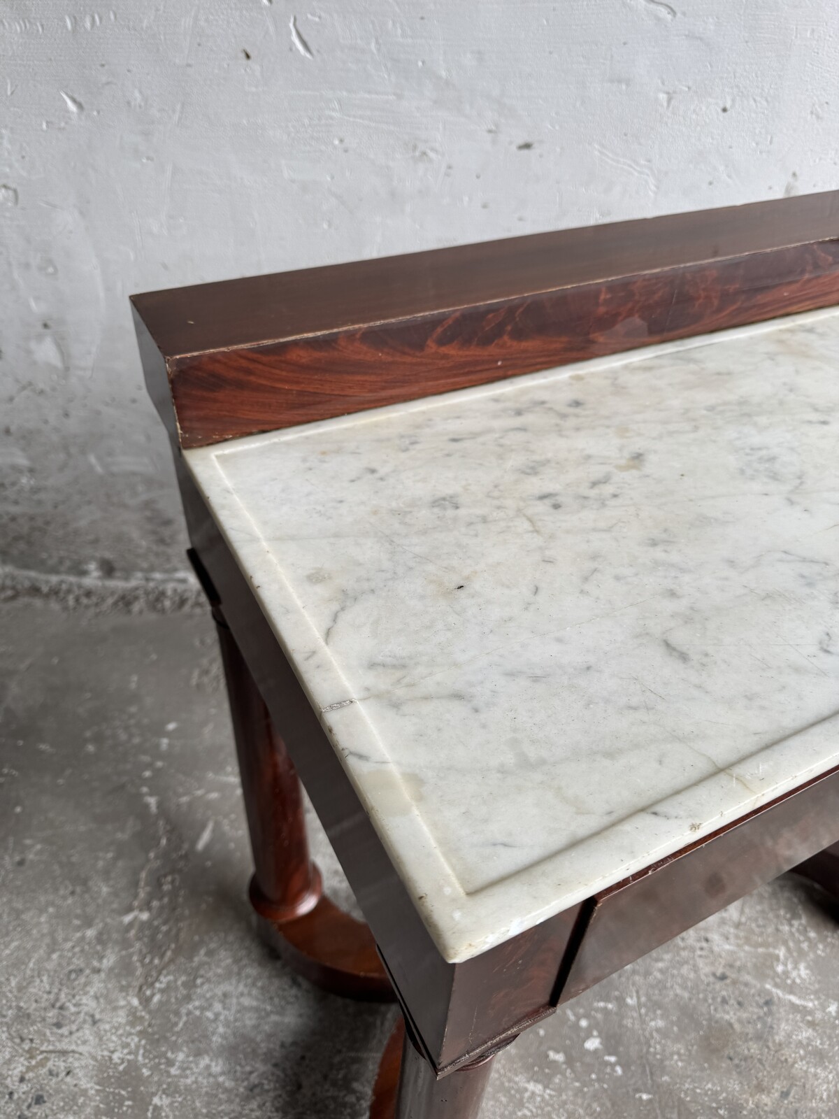 Antique Console Table with Marble Top