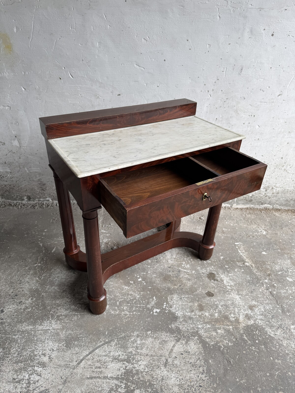 Antique Console Table with Marble Top