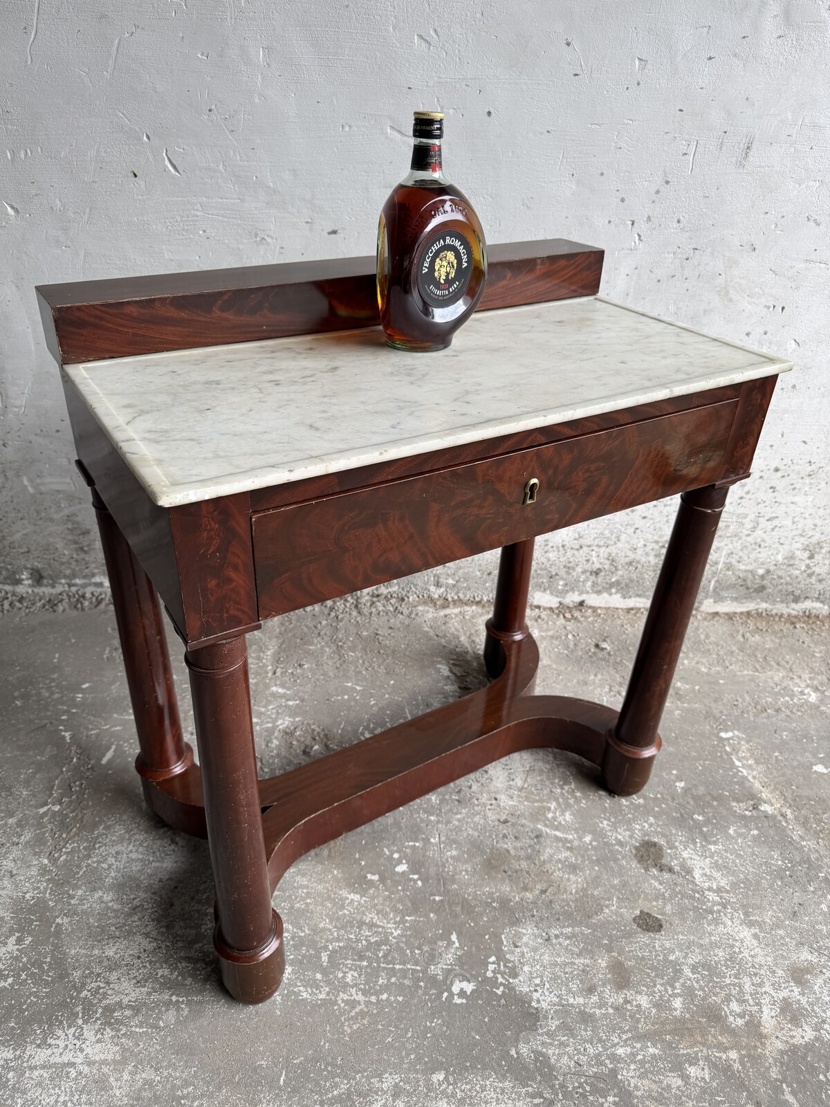 Antique Console Table with Marble Top