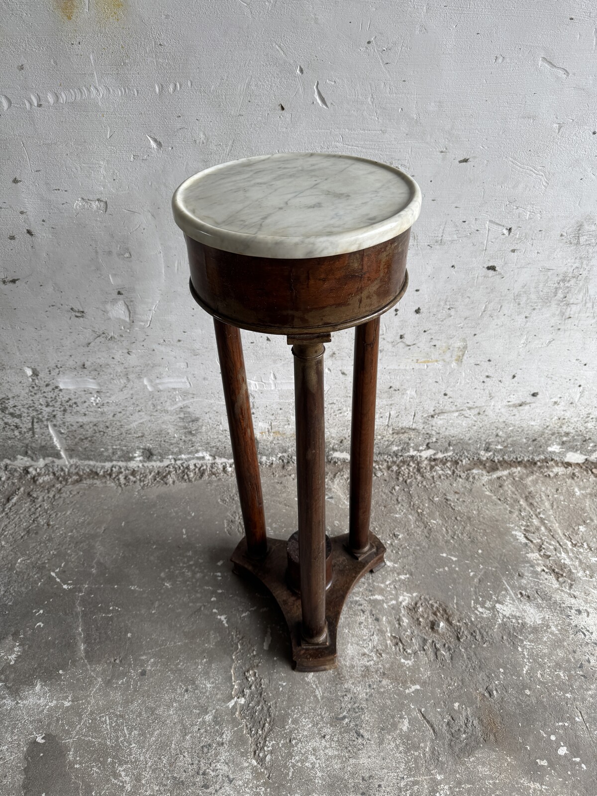 Antique Marble Top Pedestal Table