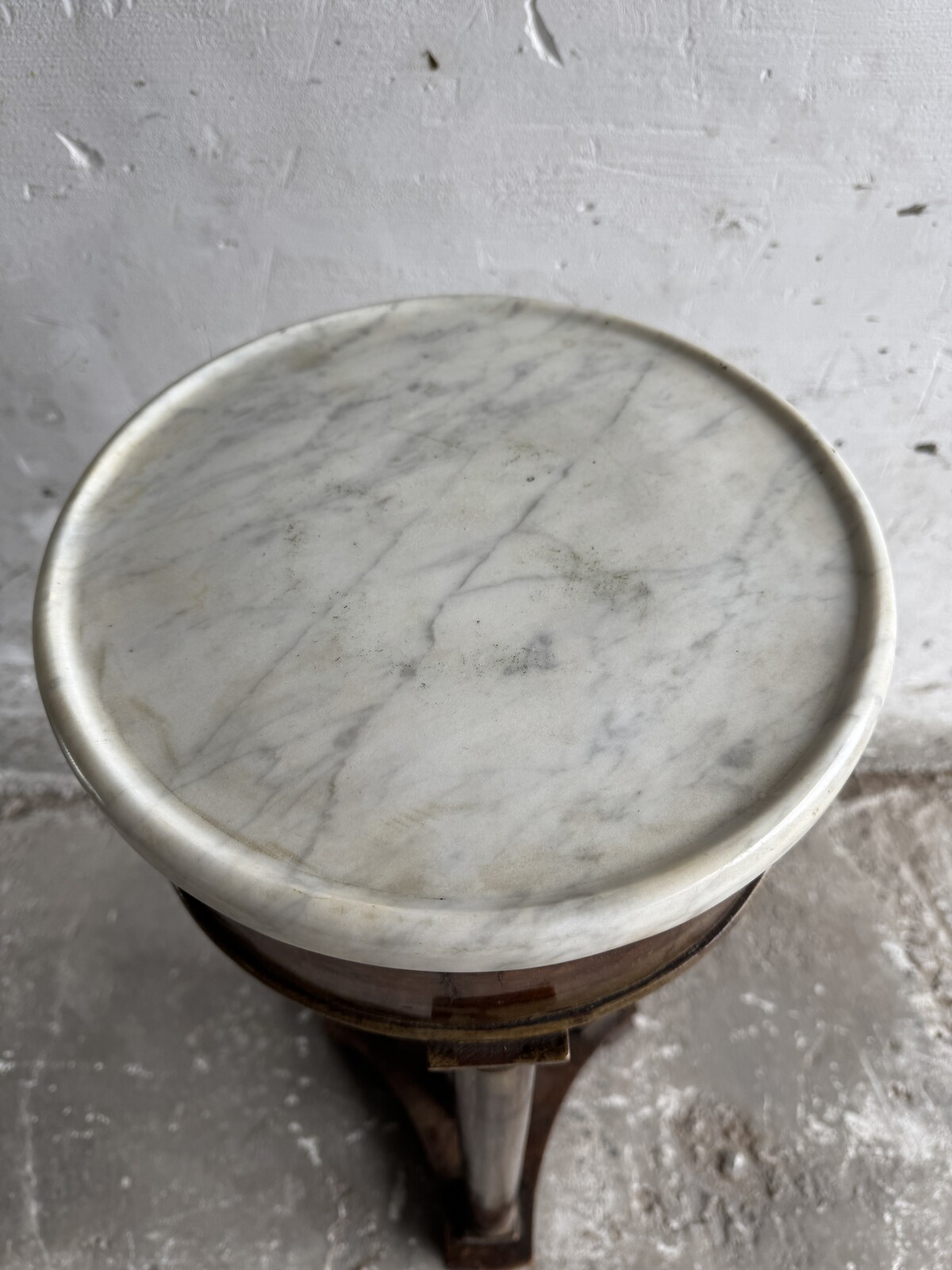 Antique Marble Top Pedestal Table