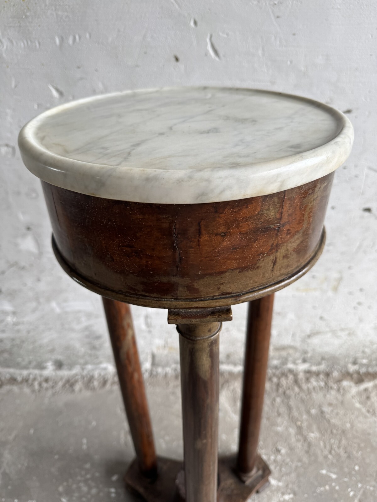 Antique Marble Top Pedestal Table