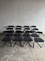 Black fabric and chrome chairs