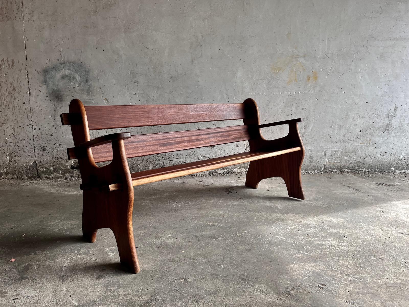 Brutalist wooden armchairs ( 3 seat+2x1seat available)