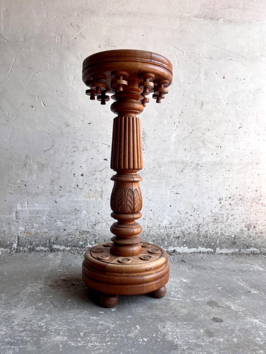 Decorative oak wooden Pilar, 20thcentury