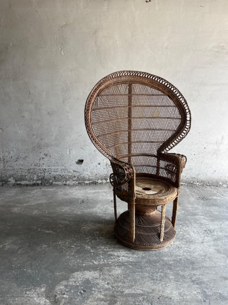 Emmanuelle  peacock wicker chair