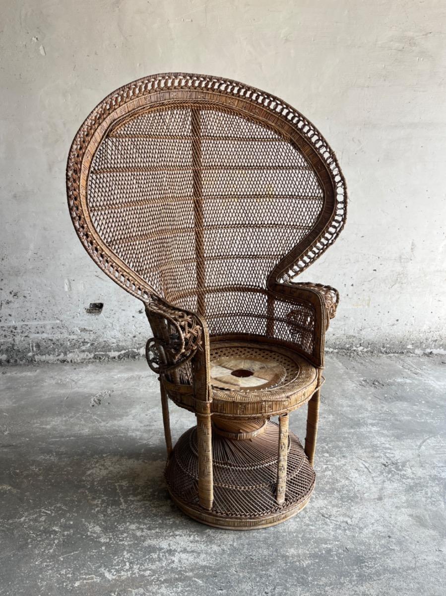 Emmanuelle  peacock wicker chair