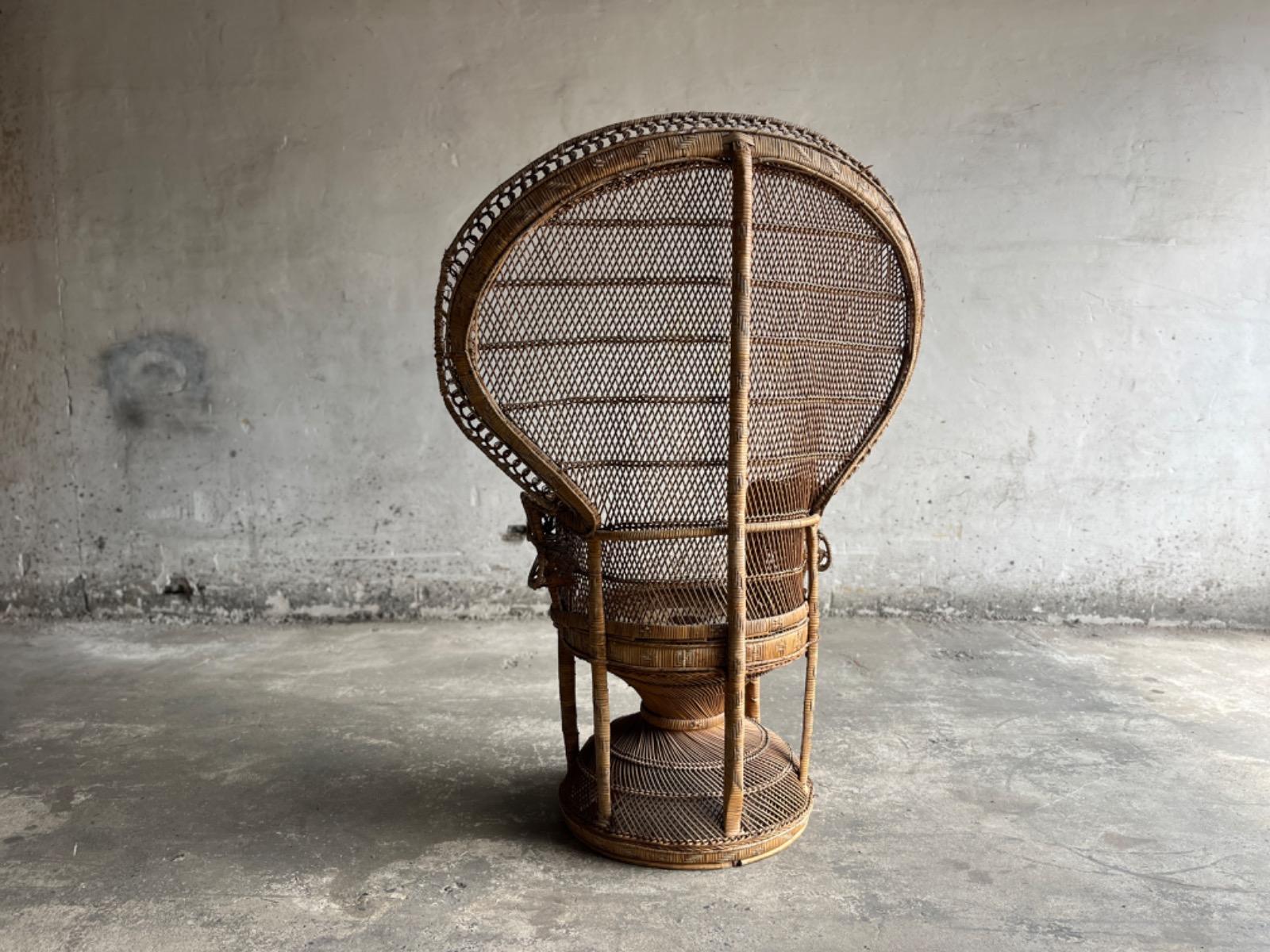 Emmanuelle  peacock wicker chair