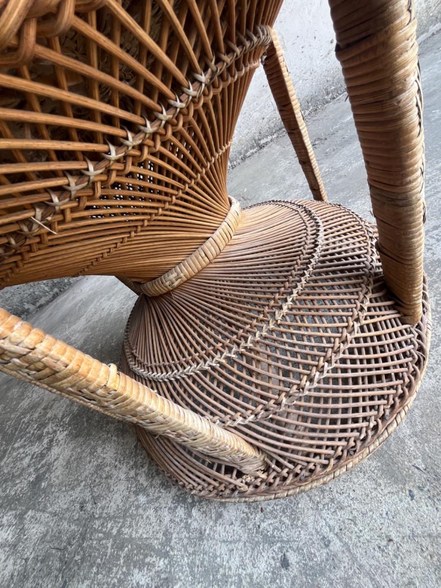 Emmanuelle  peacock wicker chair