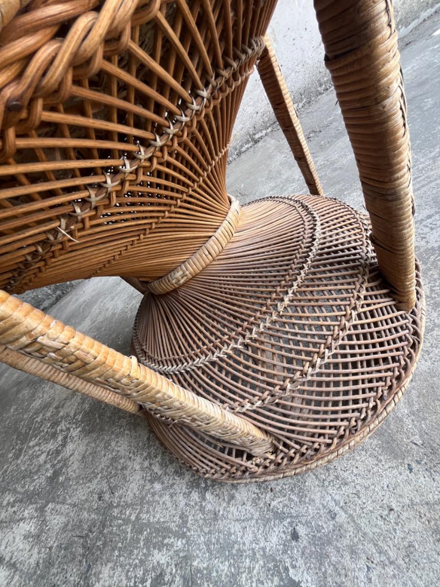 Emmanuelle  peacock wicker chair