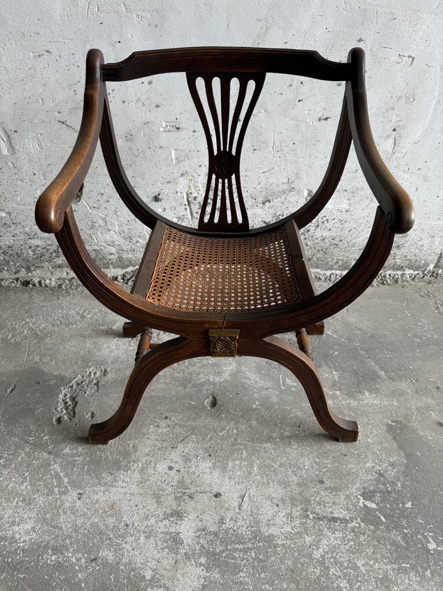 French Beech Framed Savonarola Chair