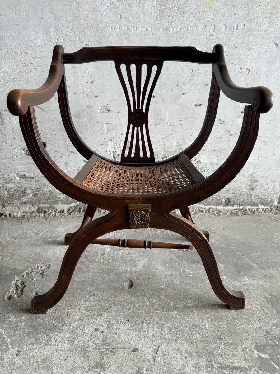 French Beech Framed Savonarola Chair