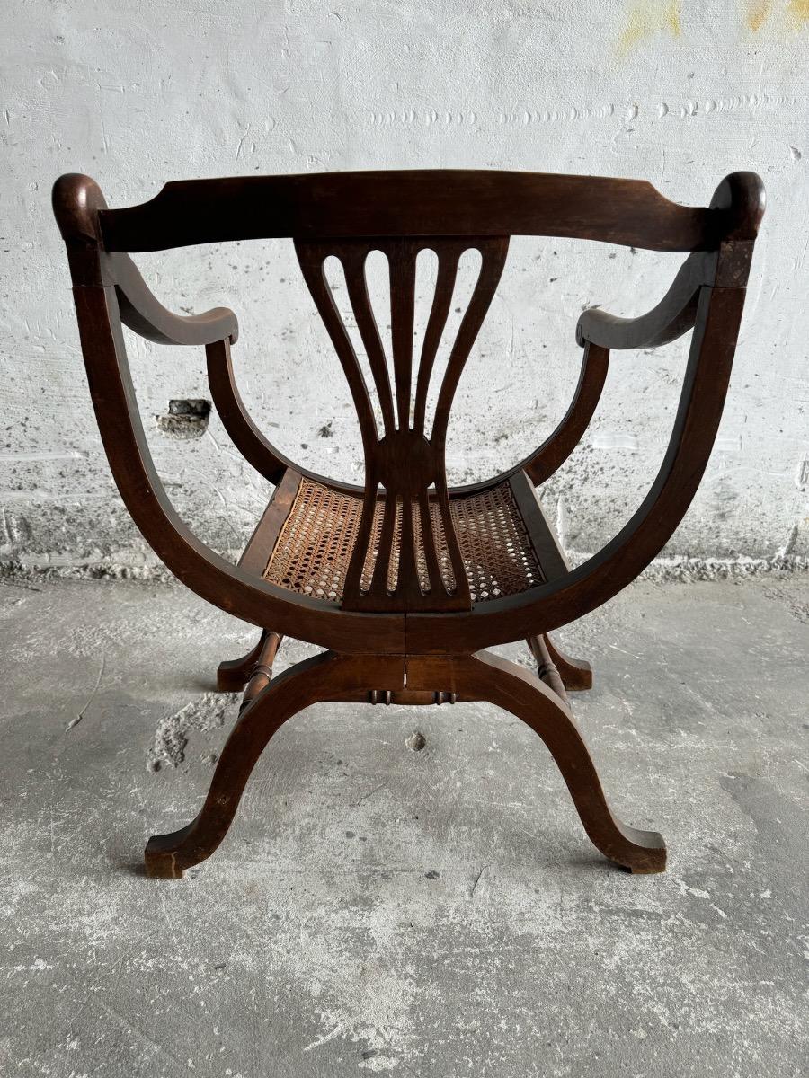 French Beech Framed Savonarola Chair