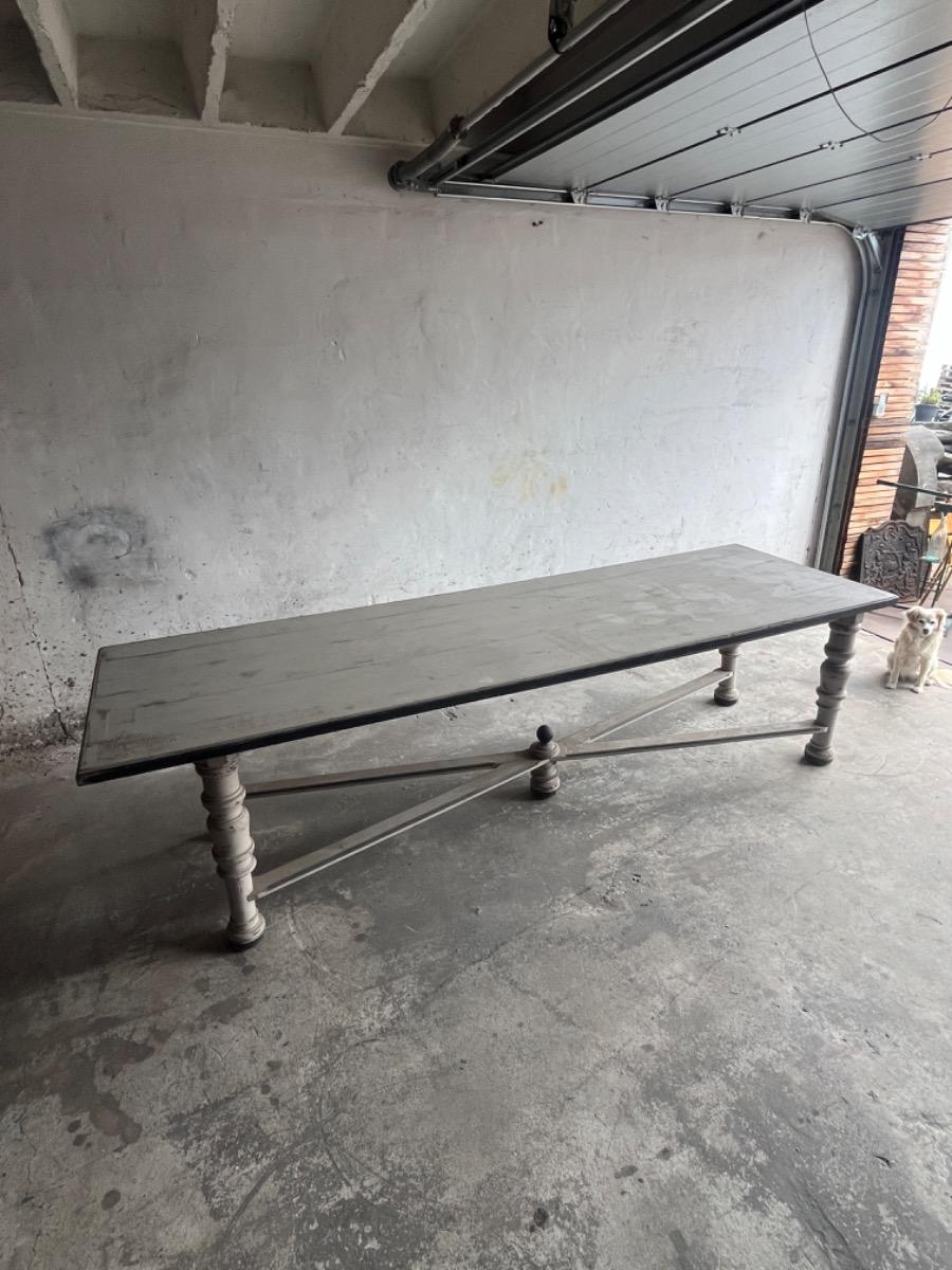 Grey wood monastery table 