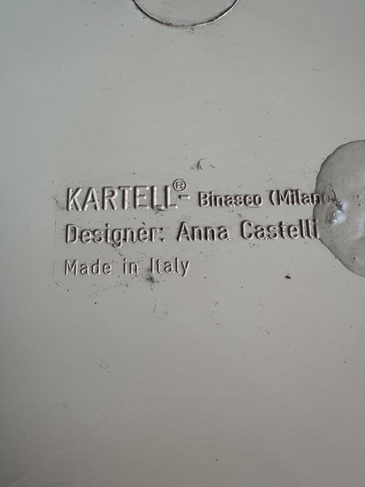 Kartel bijzettafel door Anna Castelli 1970