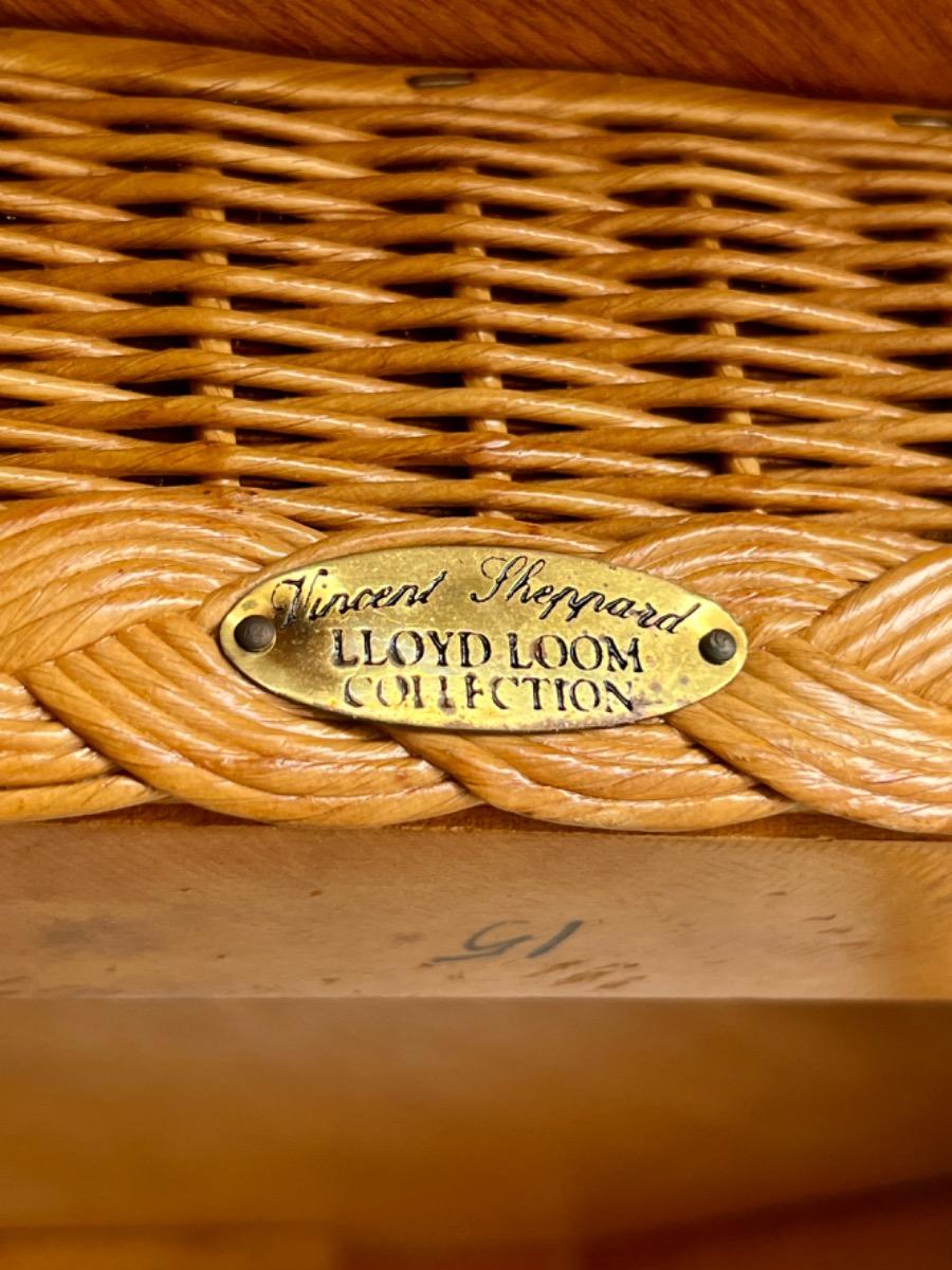 Lloyd loom rattan round table by Vincent Sheppard 