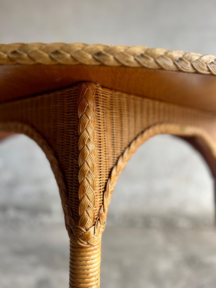 Lloyd loom rattan round table by Vincent Sheppard 