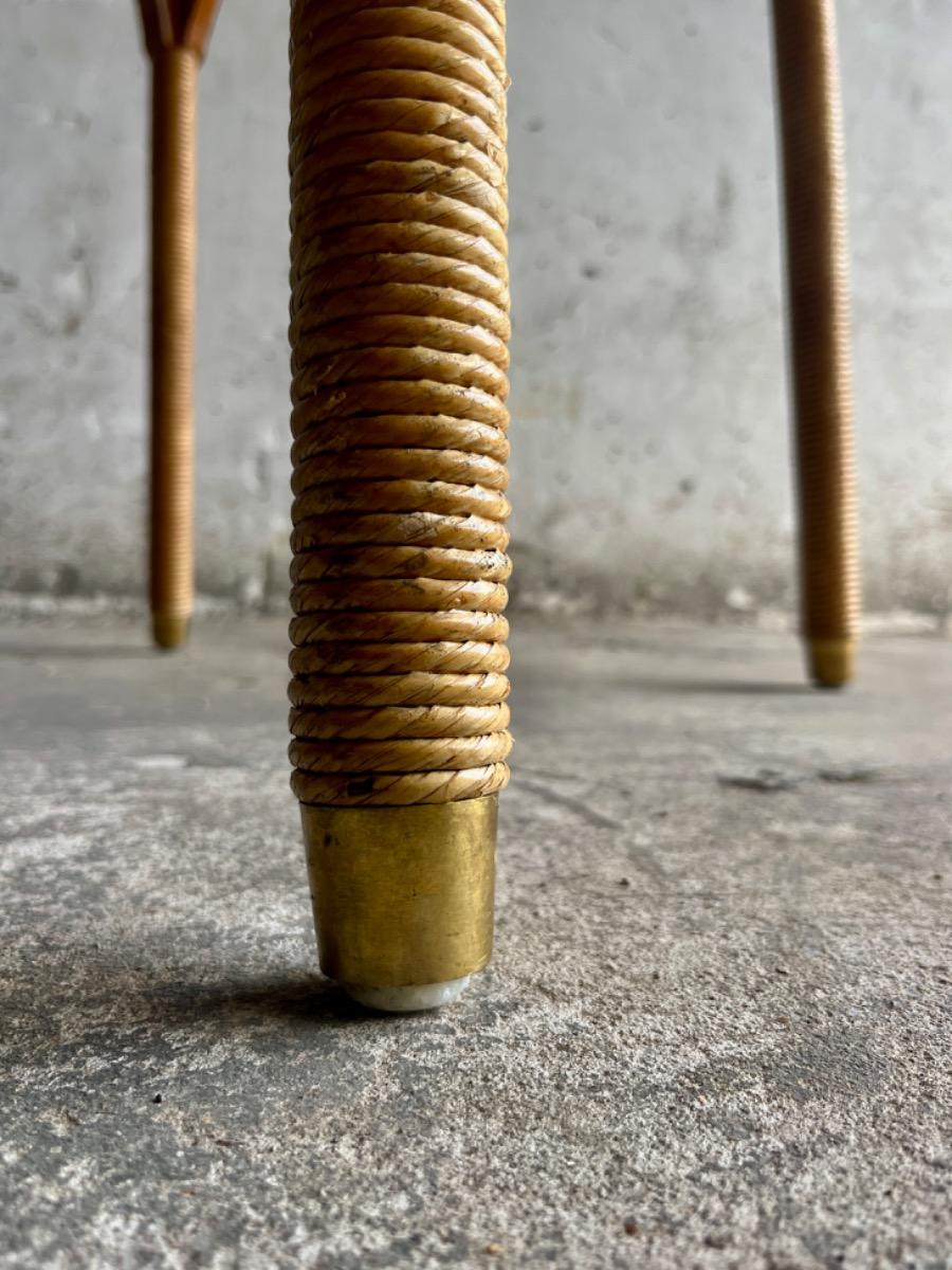 Lloyd loom rattan round table by Vincent Sheppard 