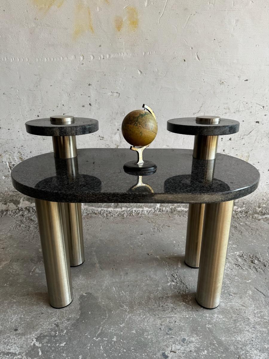  Memphis Marble inox coffee table 