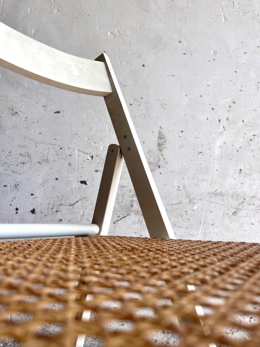 Mid-century white folding dining chair, Italy 1970s