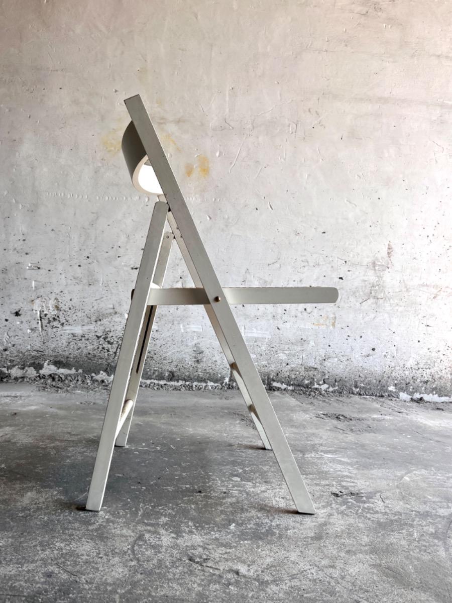 Mid-century white folding dining chair, Italy 1970s