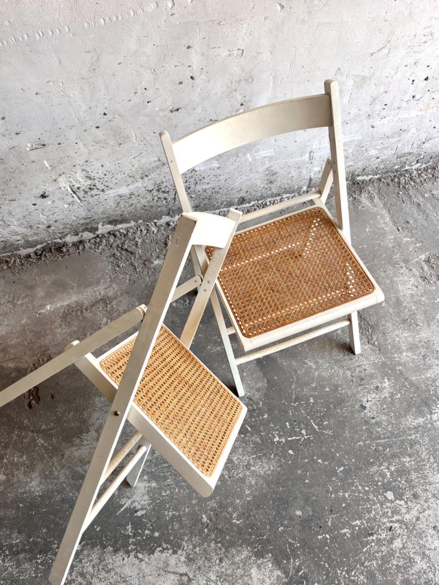 Mid-century white folding dining chair, Italy 1970s