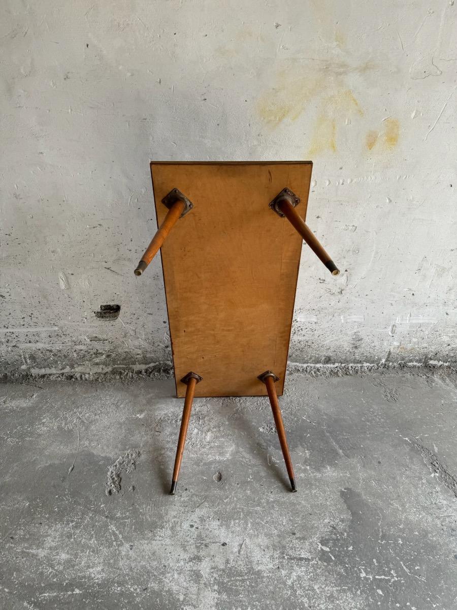 Mid century wood and mosaic coffee table