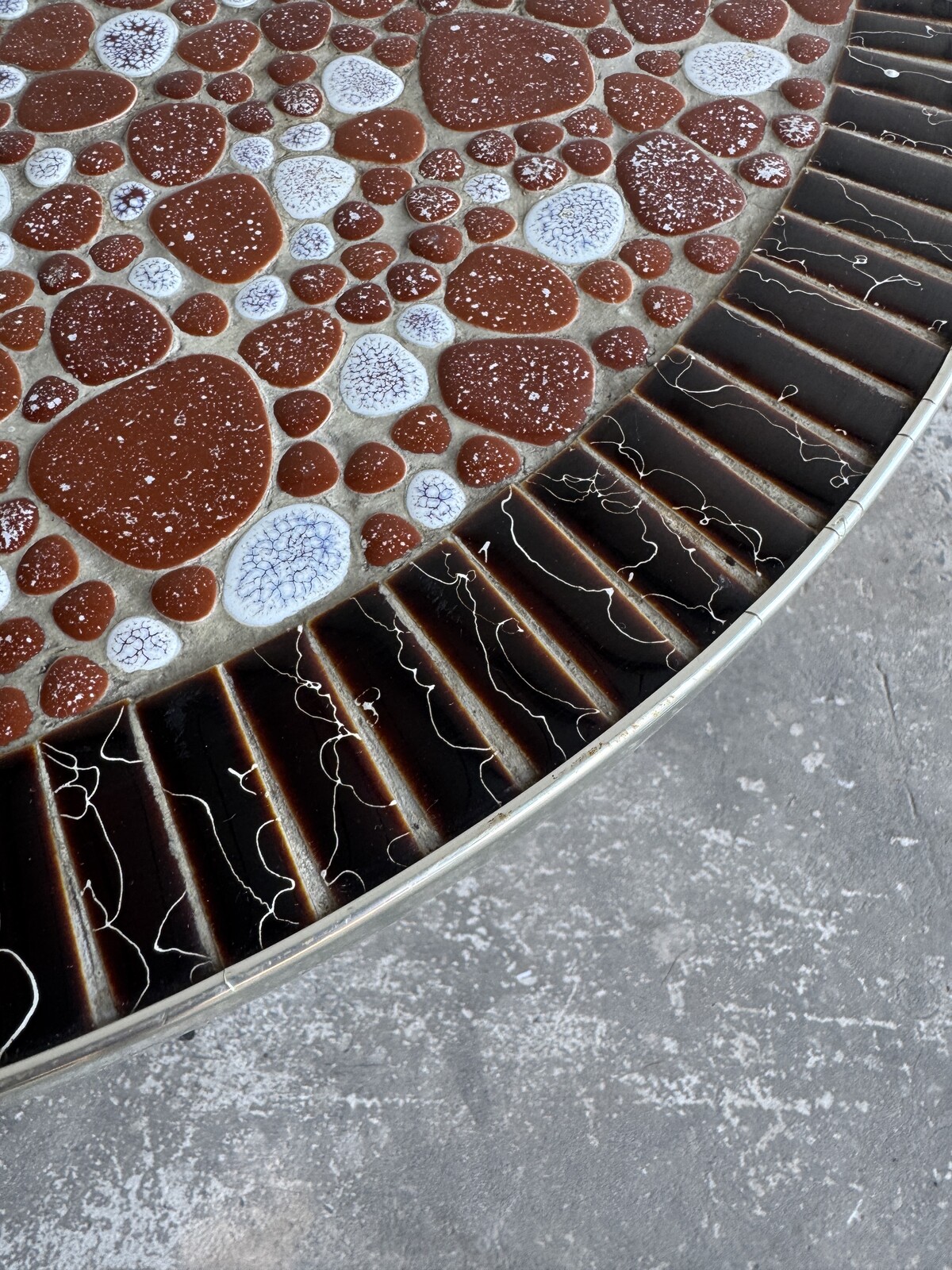 Ornate matal and stone coffee table 