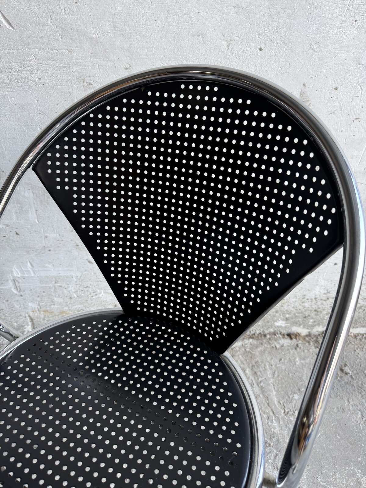 Pair of 2 Metal office chairs with peforated design