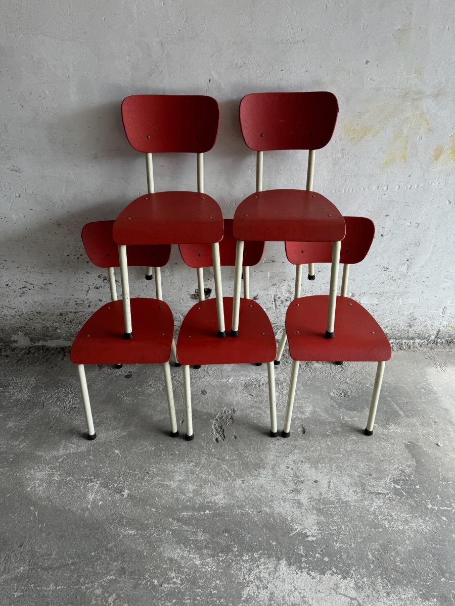 Rare vintage Brabantia red chairs 