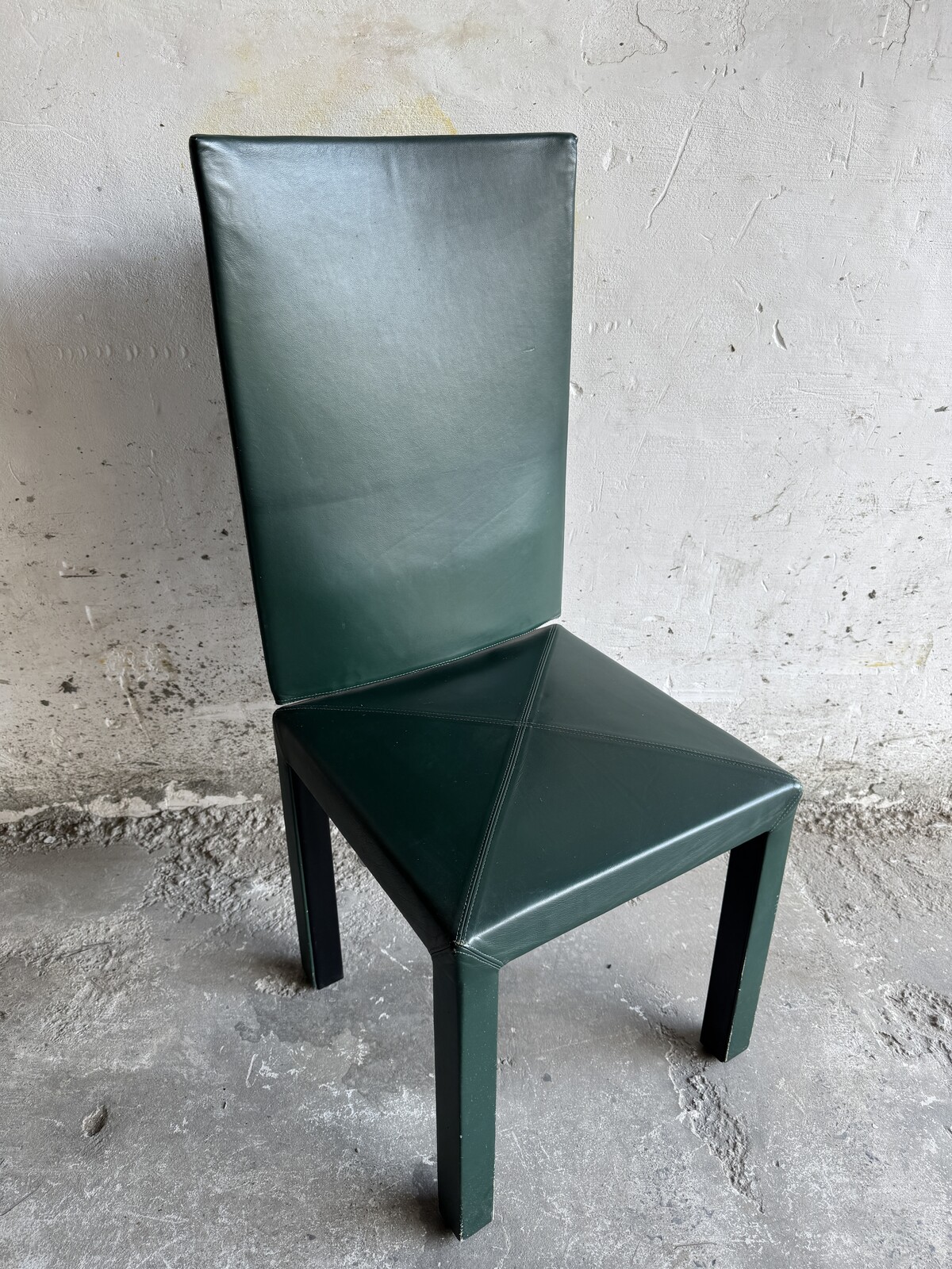 Set fo 4 Arcadia green leather chairs by Paolo Piva for B&B Italia